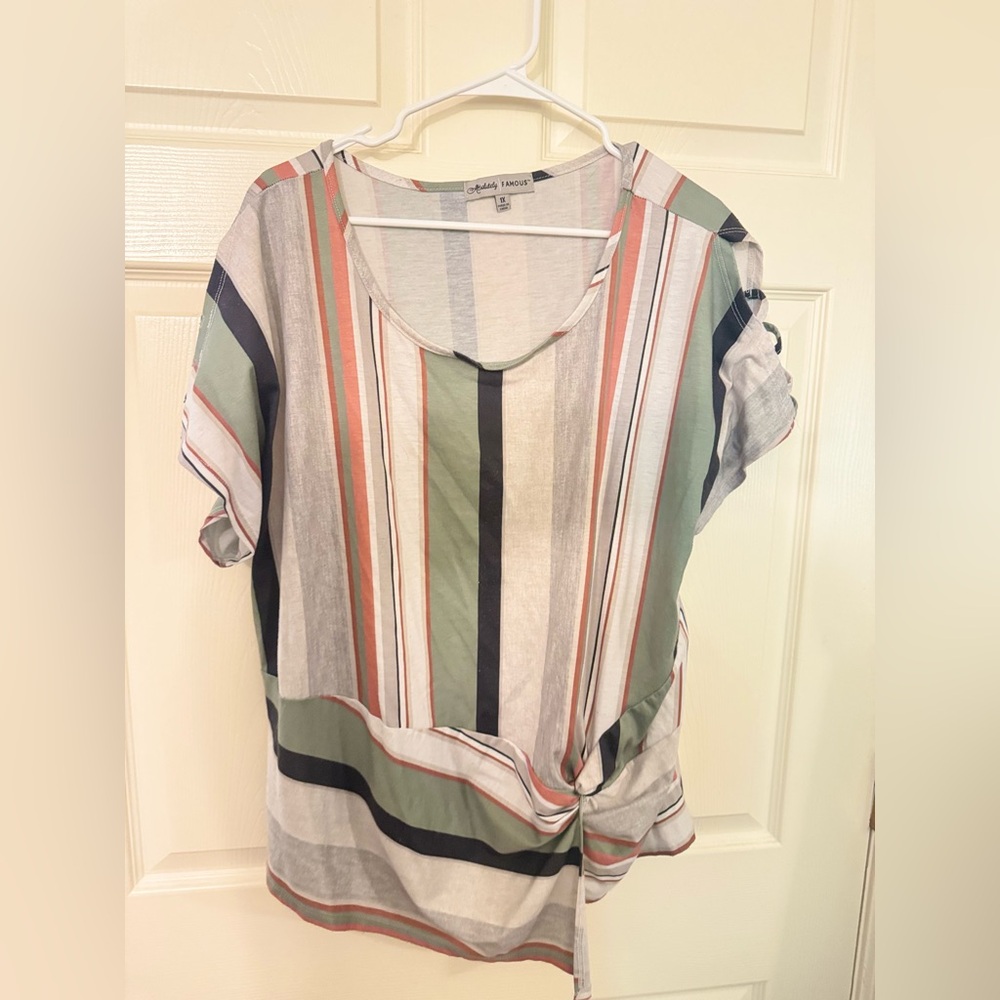 Absolutely FAMOUS Stripe Cold Shoulder